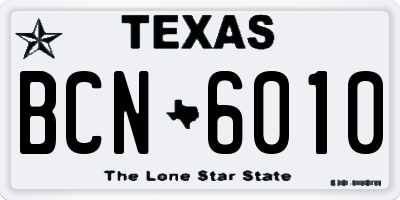 TX license plate BCN6010