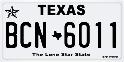 TX license plate BCN6011