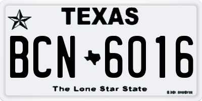 TX license plate BCN6016