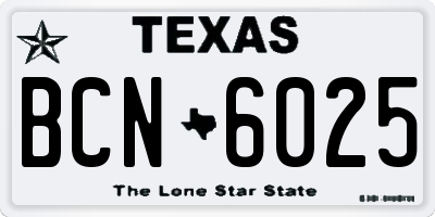 TX license plate BCN6025