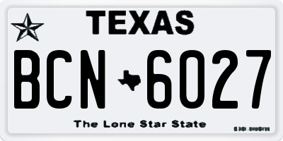 TX license plate BCN6027