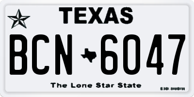 TX license plate BCN6047