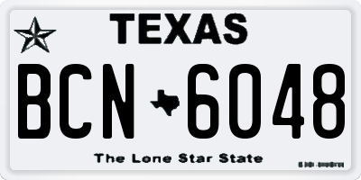 TX license plate BCN6048