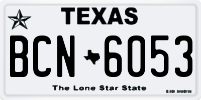 TX license plate BCN6053