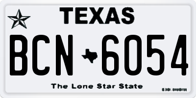 TX license plate BCN6054