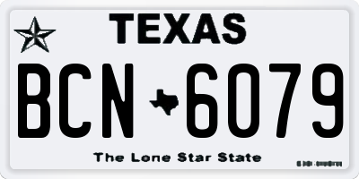 TX license plate BCN6079