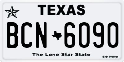TX license plate BCN6090
