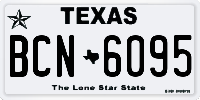 TX license plate BCN6095