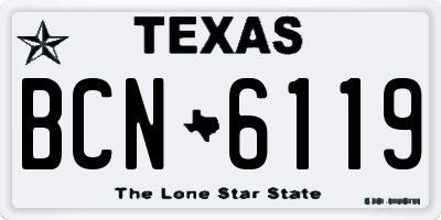 TX license plate BCN6119