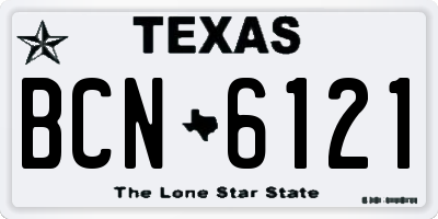 TX license plate BCN6121