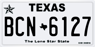TX license plate BCN6127