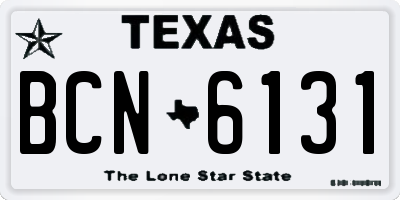TX license plate BCN6131