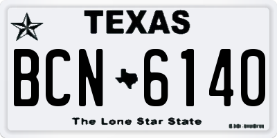 TX license plate BCN6140