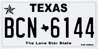 TX license plate BCN6144