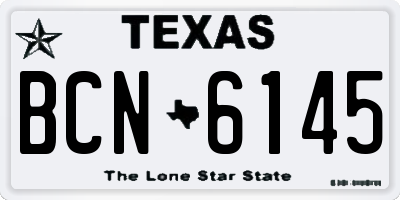 TX license plate BCN6145