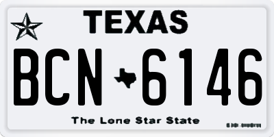 TX license plate BCN6146
