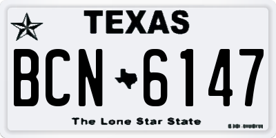 TX license plate BCN6147