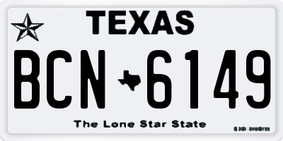 TX license plate BCN6149
