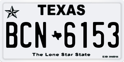 TX license plate BCN6153