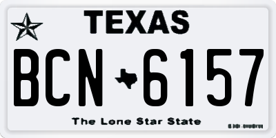 TX license plate BCN6157