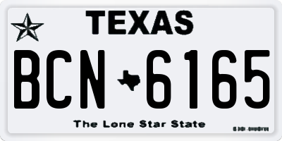 TX license plate BCN6165