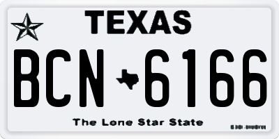 TX license plate BCN6166