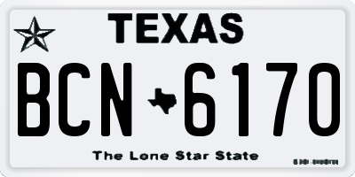 TX license plate BCN6170
