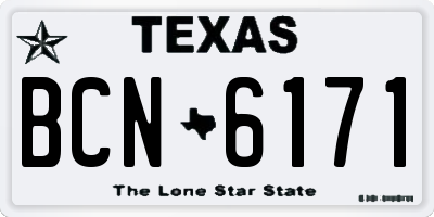 TX license plate BCN6171