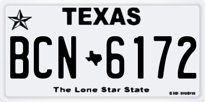 TX license plate BCN6172