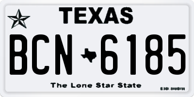 TX license plate BCN6185