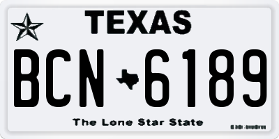 TX license plate BCN6189