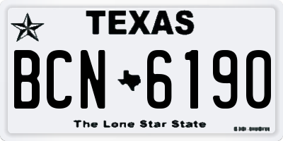 TX license plate BCN6190