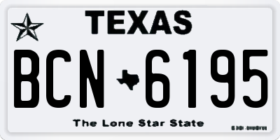 TX license plate BCN6195