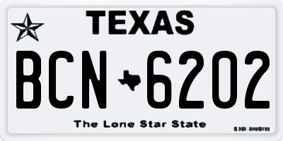 TX license plate BCN6202