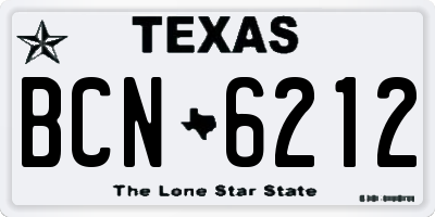 TX license plate BCN6212