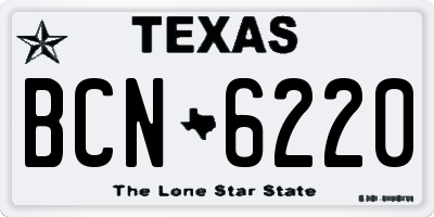 TX license plate BCN6220