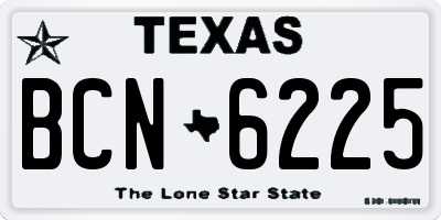TX license plate BCN6225