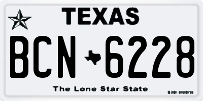 TX license plate BCN6228