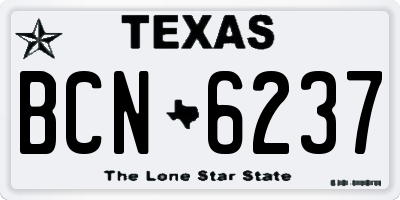 TX license plate BCN6237
