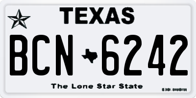 TX license plate BCN6242