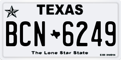 TX license plate BCN6249