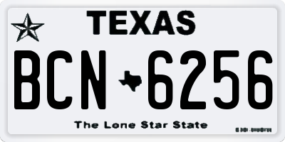 TX license plate BCN6256