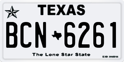 TX license plate BCN6261