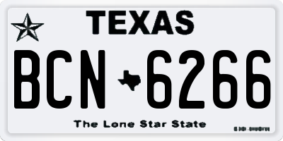 TX license plate BCN6266