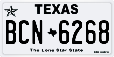 TX license plate BCN6268