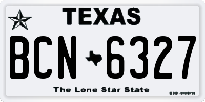 TX license plate BCN6327
