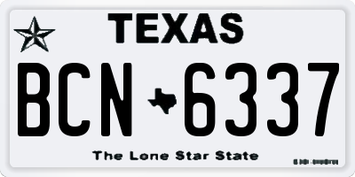 TX license plate BCN6337