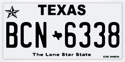 TX license plate BCN6338