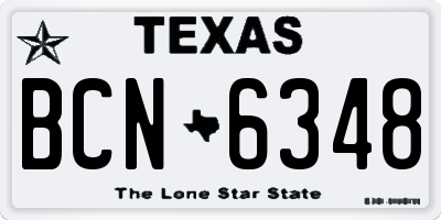 TX license plate BCN6348