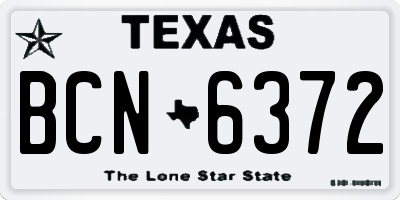 TX license plate BCN6372